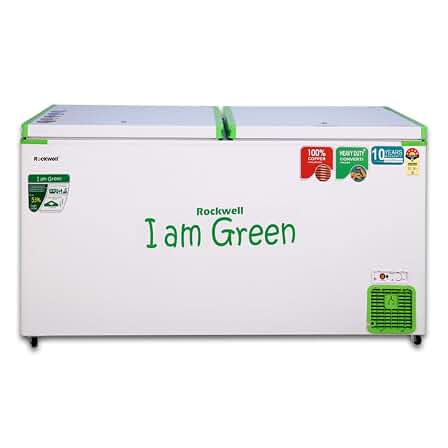Rockwell 550DDUC Deep Freezer – Double Door, 5 Star, Saves Up to 53% Power, Fast Cooling, Convertible GREEN Chest Freezer, 10-Year Coil Warranty, 5-Year Full Warranty