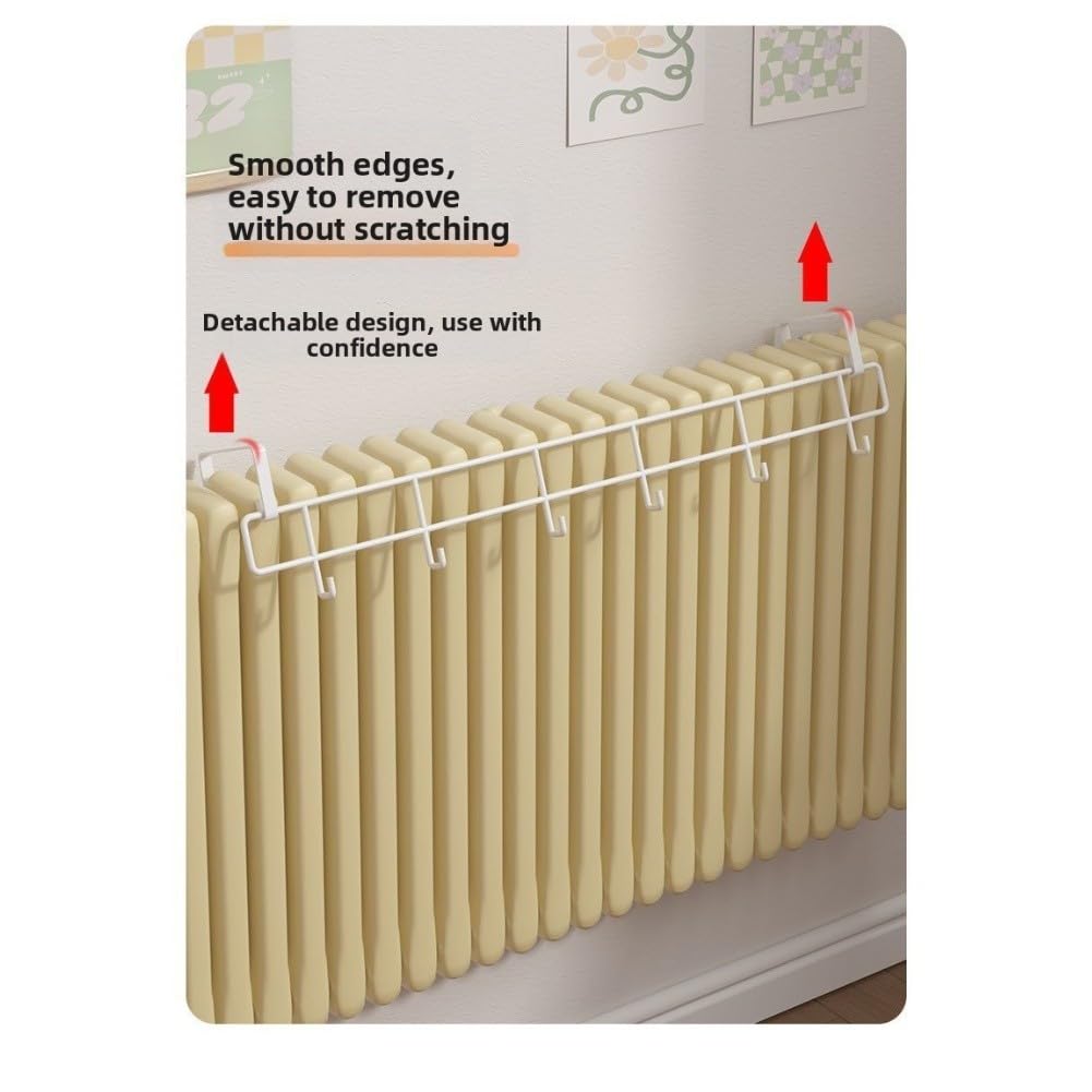 LMYSXAOZ Iron Towel Rail Radiator Rack, Rust Resistant Bathroom Heater Shelf for Wet Rooms, No Drill Easy Install Storage Organizer, 35cm/55cm