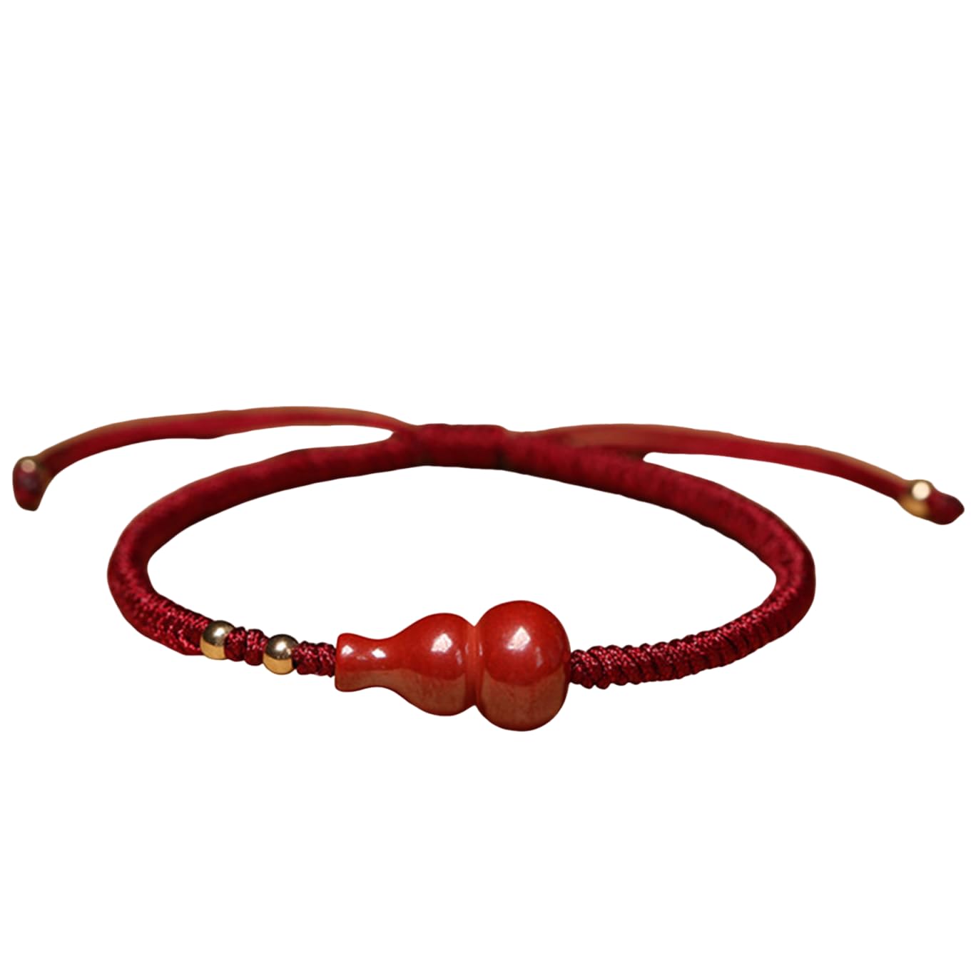Feng Shui Riqueza Wu Lou Pulsera Calabaza De Cinabrio Natural Hilo Rojo Pulsera Trenzada Joyería De La Suerte Ajustable Amuleto Talismán para La Prosperidad Dinero Suerte,C