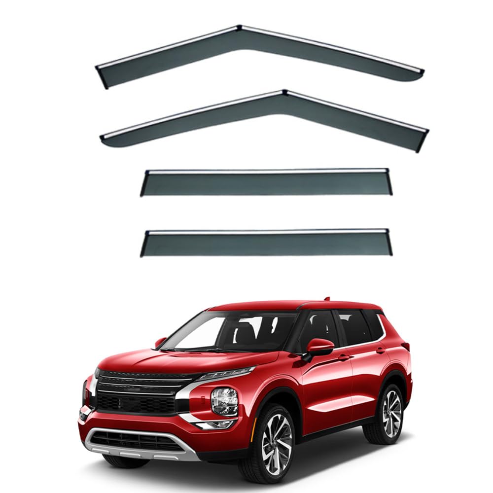 QOEMRHELT 4pc Set In-Channel Wind Deflectors, for Outlander 2022-2026 Window Visors Rain Guards Vent Visors Rain & Sun Protection,Car Accessories,4PCS