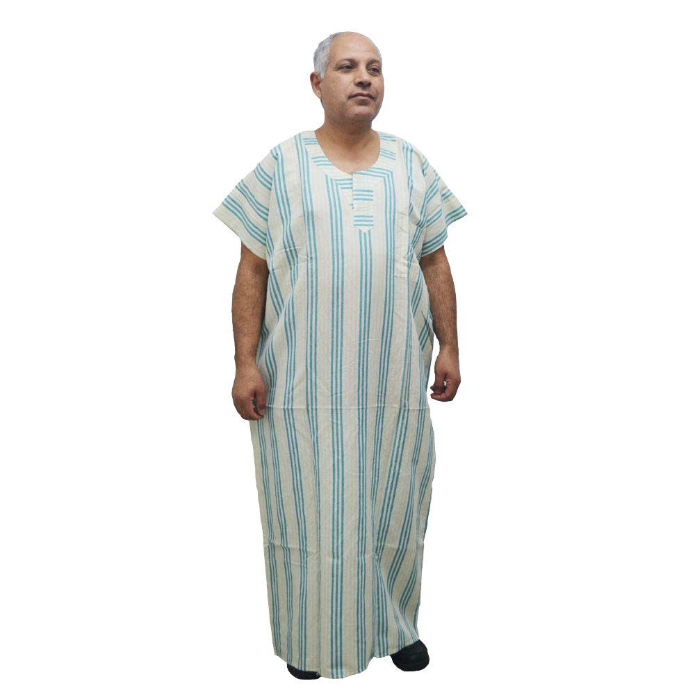 Chilaba de algodón egipcio kaftán árabe masculino túnica cómoda 3