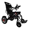 Fold and Travel Lightweight Electric Wheelchair, Mobility Scooter Wheel Chair, Aviation Travel Safe Power Wheelchair Foldable Silla de Ruedas Electrica para Adultos (Black, 17 Seat Width)