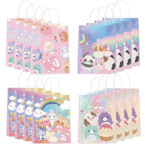 Partymelon 16 Pcs Cute Animals Gift Bags for Kids Party Supplies Birthday Decorations Baby Shower