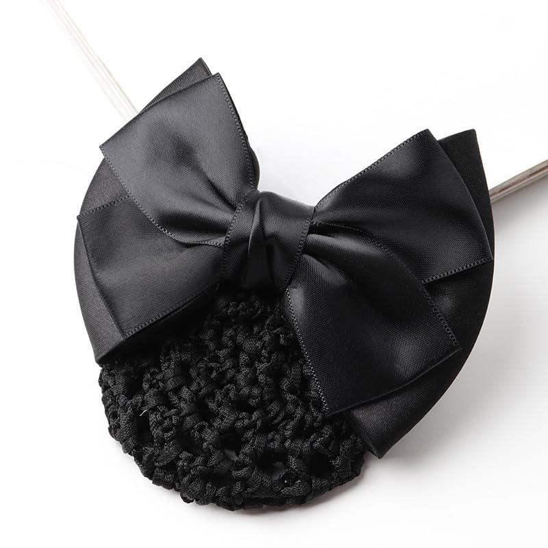 AKOAK 2 Piezas Pinzas para el Cabello Negro con Moño miniatura 4