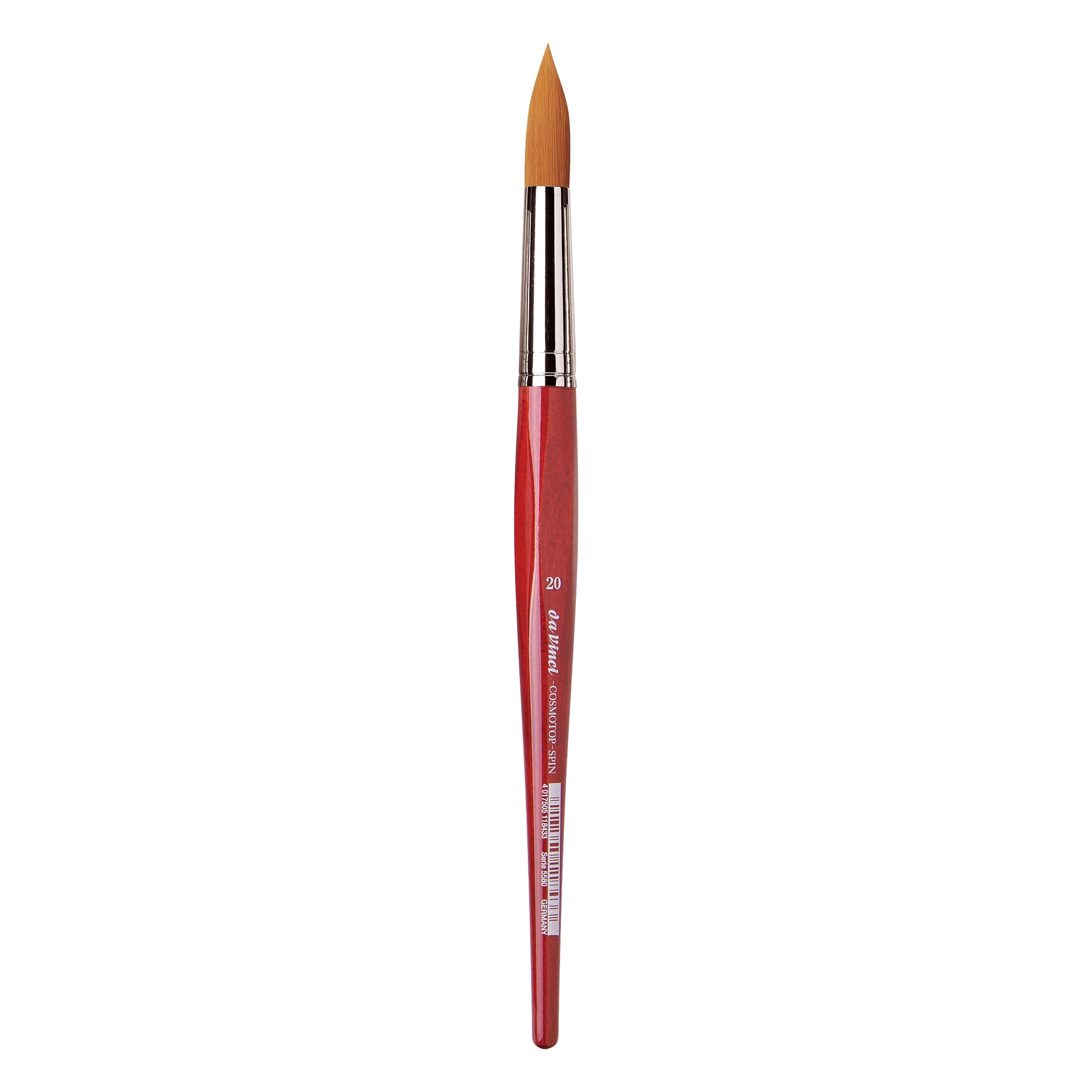 da Vinci Watercolor Series 5580 CosmoTop Spin Paint Brush, Round Synthetic with Red Handle, Size 20 (5580-20)