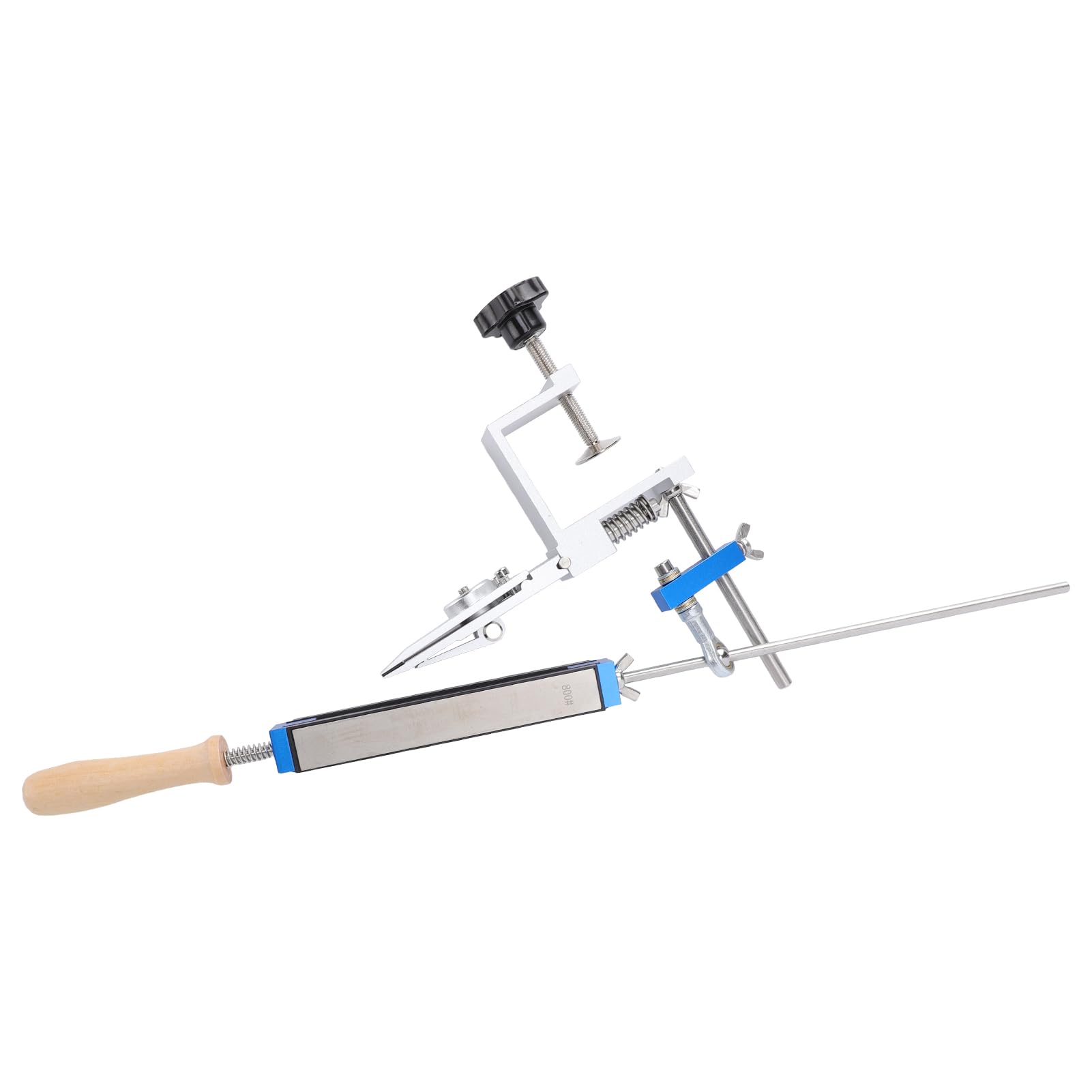 di affilatura guidata Strumento di affilatura professionale Affilatrice per lame ad angolo fisso con 4 pietre diamantate Grana 150 400 800 2000 per lame da cucina per esterni