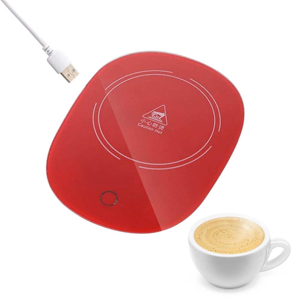 Scalda Tazza USB,Scalda Tazza,Scalda Bevande,Scaldatazze da Caffè,Sottobicchiere Elettrico,Scalda Tazza,Sottobicchieri Riscaldante Scalda Bevande,Scaldatazze da caffè (Rosso)