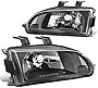 DNA Motoring HL-OH-HC922D-BK-2P Black Housing Factory Style Headlights Replacement For 92-95 Civic