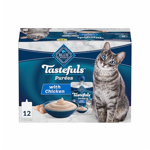 Blue Buffalo Tastefuls Pures with Chicken Natural Cat Food Complement Resealable Twist Cap Pouches 3-oz (12 Count)