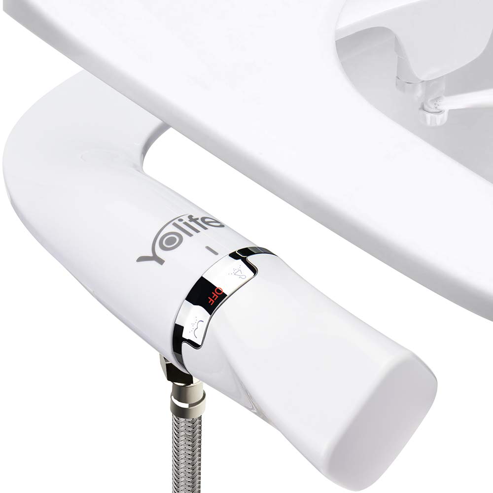 Yolife Ultra-Slim Bidet, Minimalist Bidet for Toilet with Non-Electric Dual Nozzle(Posterior/Feminine Wash) Adjustable Water Pressure, Fresh Water Sprayer Toilet Seat Attachment, Easy to Install
