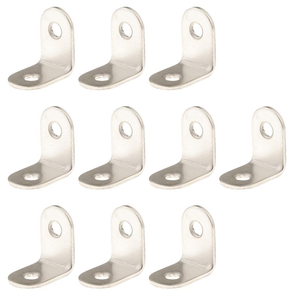 Tia L Shape Angle to Support Joint Boxes, Hardware Furniture Fitting and DIY Works Size 15x10mm (Silver, 20)-image-23