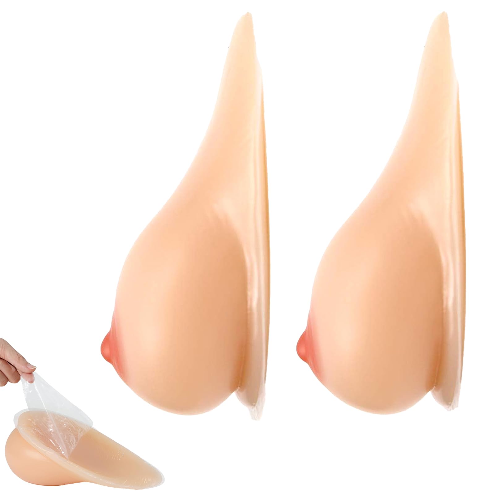 Seno in Silicone/Tene finte Autoadesive Realistiche 1 Paio B-EE Forme del Seno per Mastectomia Protesi Crossdress Travestito Cosplay,Nude,C|Cup (800g/Pair)