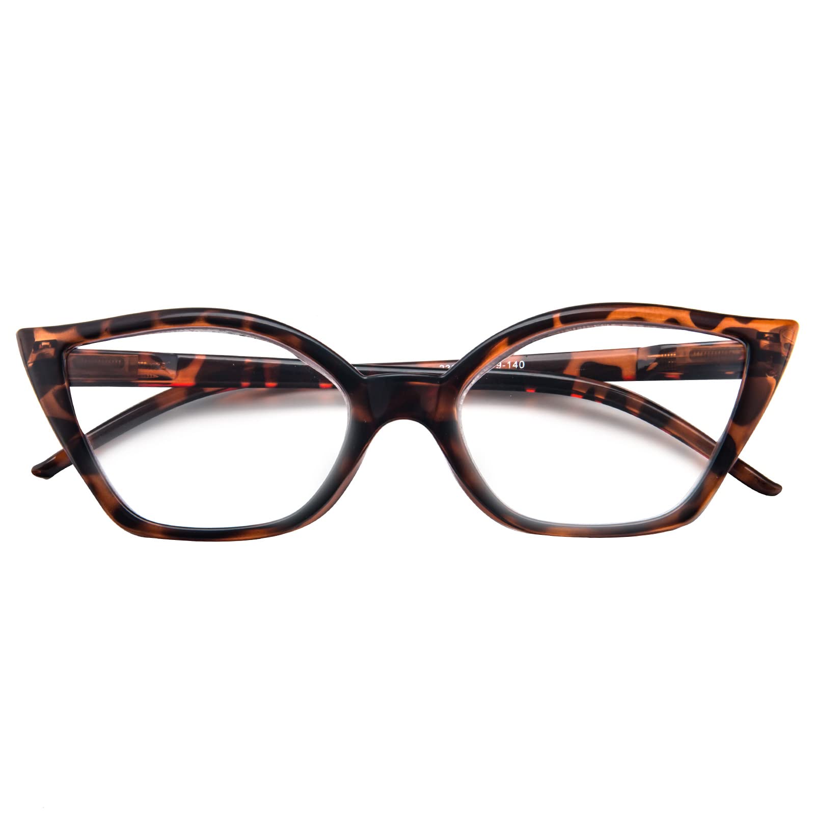 Kodilin Occhiali da Lettura Donna 2.5 Anti Luce Blu Cat Eye Occhiali per PC con Cerniera a Molla, Tartaruga - 1
