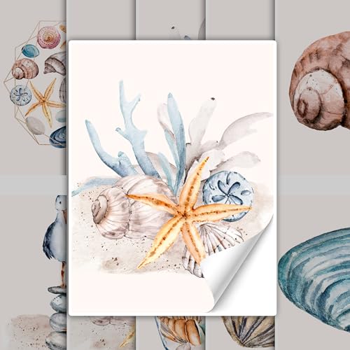 GRAZDesign Fliesenaufkleber maritime Muster Bad Badezimmer, Fliesenbilder Set selbstklebend - 15x20cm / 10 Stück GRAZDesign Fliesenaufkleber maritime Muster Bad Badezimmer, Fliesenbilder Set selbstklebend - 15x20cm / 10 Stück