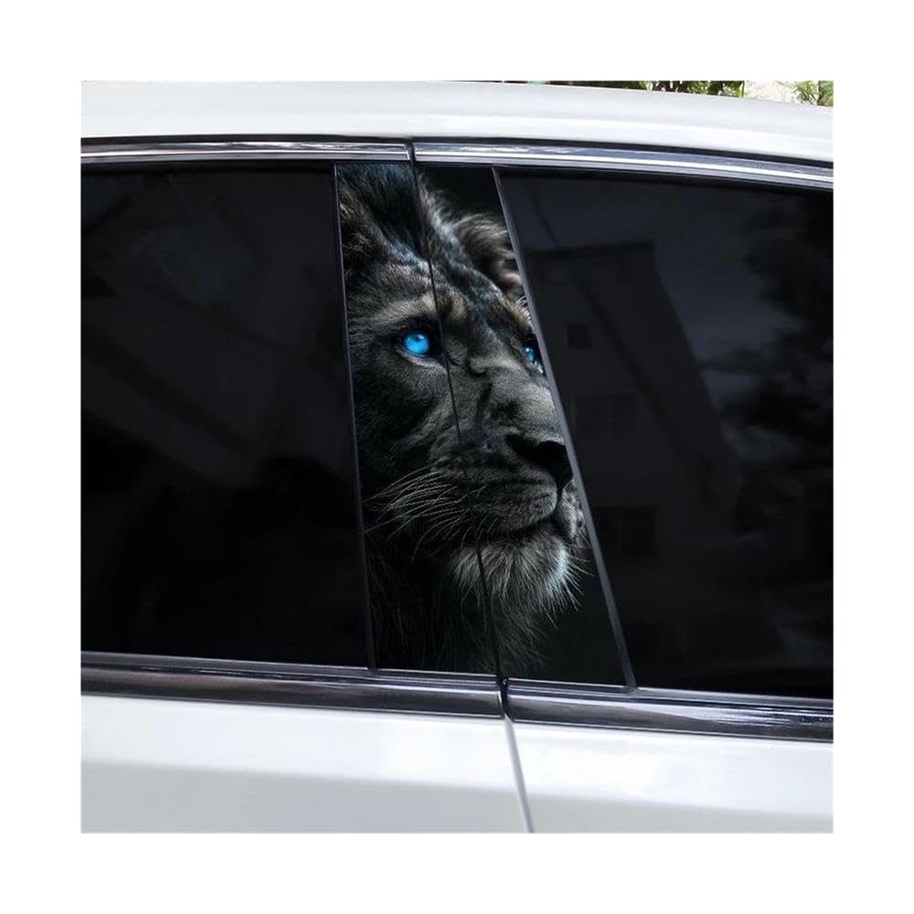 Decorative Items 2pcs Animal Lion Car B-Pillar Decals Waterproof Decorative Stickers(E)