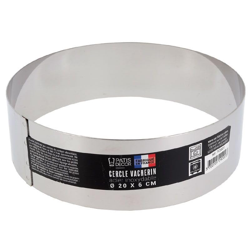 Cercle à vacherin inox H 6 cm Ø 20 cm