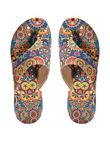 GORGLITTER Women's Colorful Beach Thong Sandals Rainbow Open Toe Slip On Flip Flops Summer Flat Slides 2025