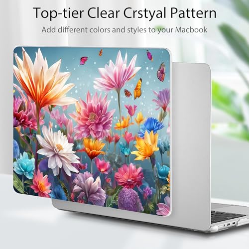 Image of Tuiklol for MacBook Air 13 inch Case M5 2026 M4 2025 M3 2024 M2 2022 Release Model A3449 A3240 A3113 A2681,Plastic Hard Shell Cover for MacBook Air 13.6 with Touch ID, Multicolored Floral