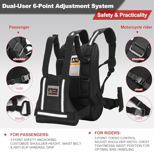 image for TOKCKYBL Upgraded Motorcycle Safety Harness for Kids & Adults - Adjust