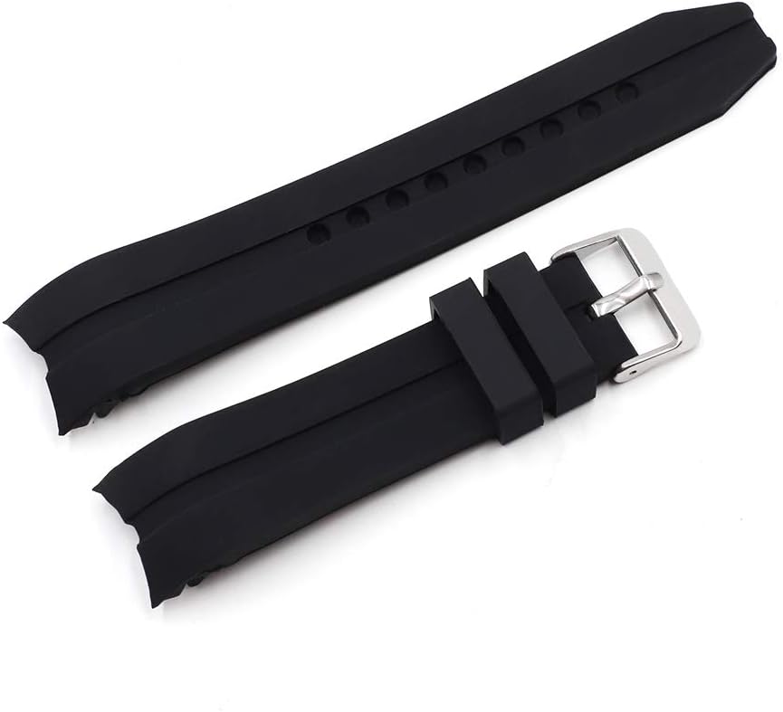 22mm Silicone Rubber Curved End Dive Watch Strap