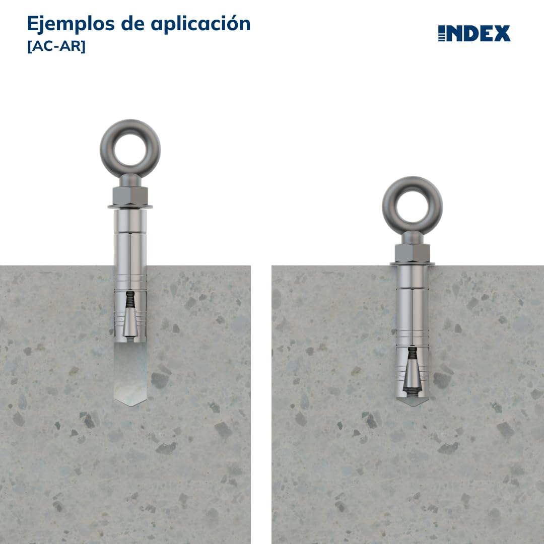 Index 184 AACAR08 - Ancrage en Acier avec Ailettes pour Charges élevées, Anneau (M8 x Ø 14, 50 pcs.)
