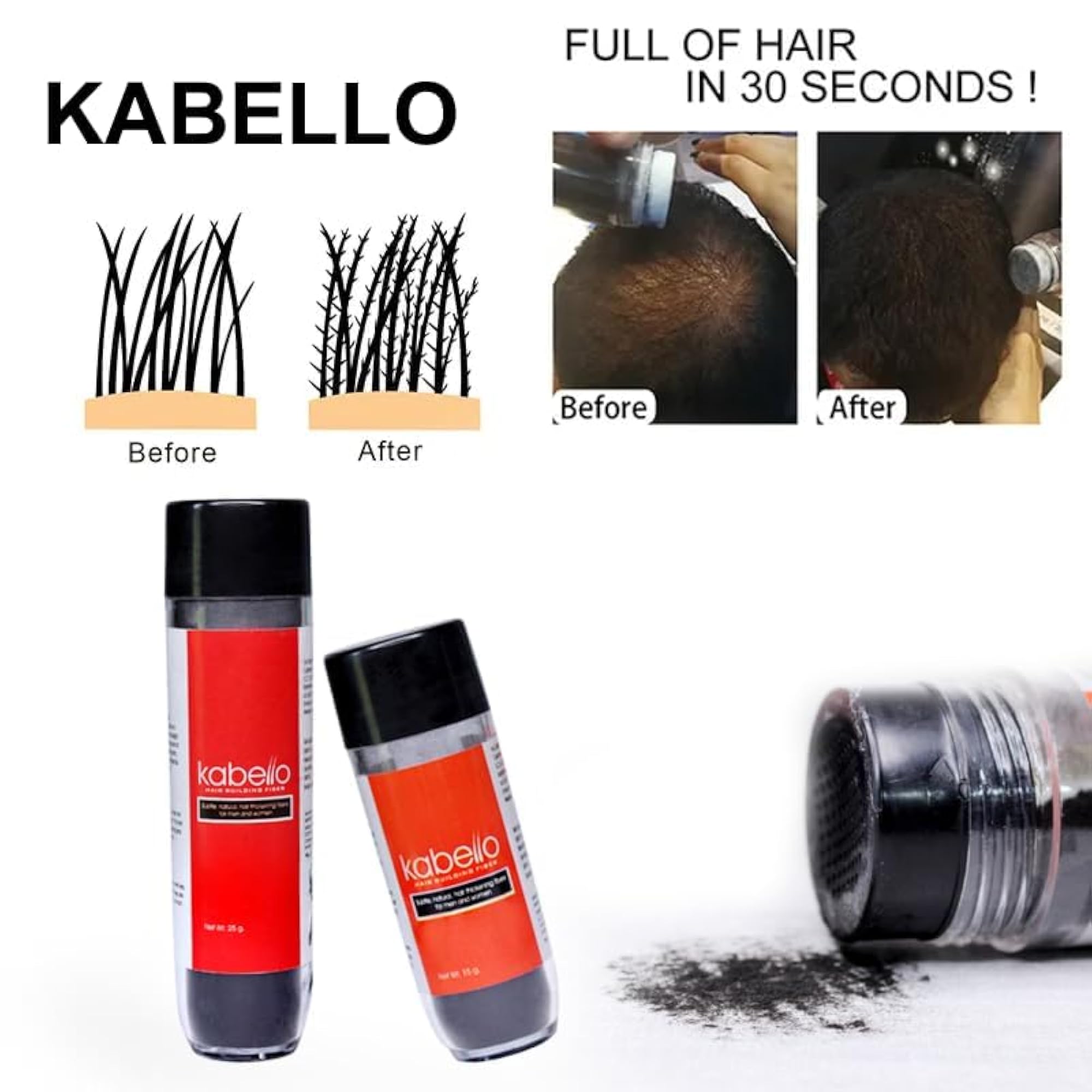 Hair Building Fiber for Thinning Hair, Dark Brown