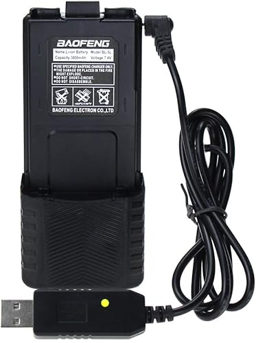 BL-5L 3800mAh Batería extendida para UV-5R UV-5RA UV-5RB UV-5RE BF-F8HP Series Radio Batería con cable cargador USB
