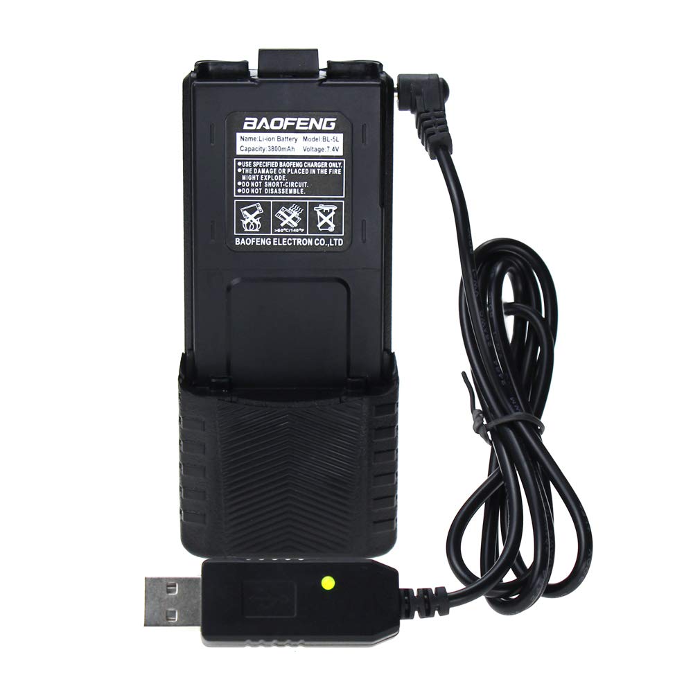 BL-5L 3800mAh Extended Battery for UV-5R UV-5RA UV-5RB UV-5RE BF-F8HP Series Radio Battery with USB Charger Cable-image-11
