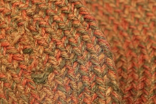 Image of THE HOME TALK Jute Braided Placemats|Side Table Mats|Best for Bed-Side Table,Center Table,Dining Table,Shelves|Home Decorators|Farm Mats (Orange, 33 cm Round, Set of 6)