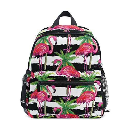 Mochila exótica rosa con flamenco y palmera para niños pequeños, jardín de infantes, preescolar, multicolor, Talla única