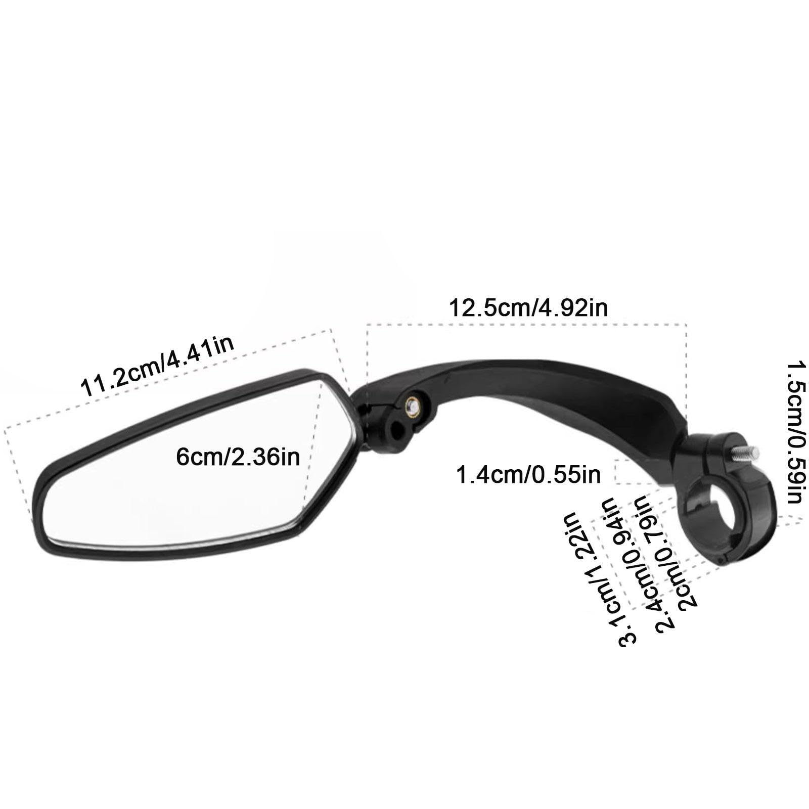 Miroir de Vélo de Guidon Lentille Acrylique de Rétroviseur de Vélo de Rotation à 360 ° Accessoires de Rétroviseur de Vélo Sûrs pour Vélo de Route de Montagne Scooter Moto,1 Pair