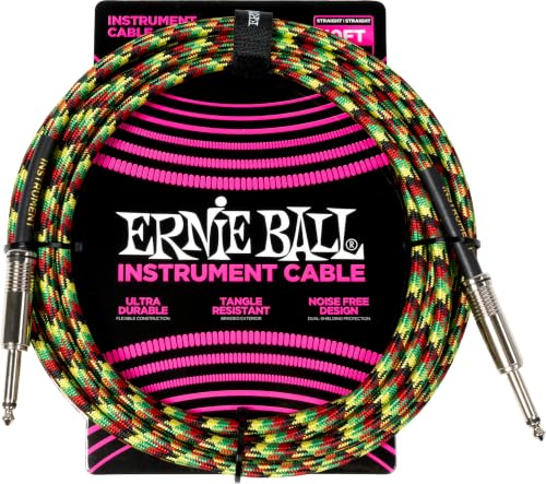 Image of Ernie Ball Braided Instrument Cable Straight /Straight 10ft - Good Vibrations (P06480)