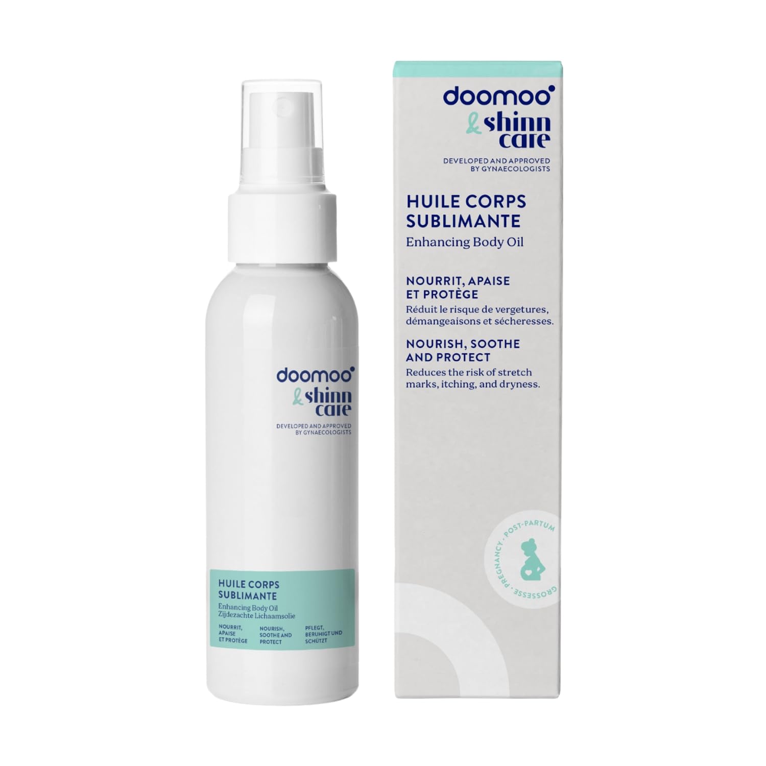 doomoo x Shinncare Huile Vergetures Grossesse Corps – Hydratante – Texture Non Grasse