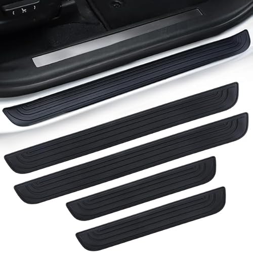 HIRULKOJD 4PCS Automotive Entry Guard for Hyundai H1/H350 1997–2025 2026 TC/H350, Flexible Rubber Protective Strip, Waterproof Vehicle Step Guard, Non-Slip Threshold Scuff Plate, Easy to Install
