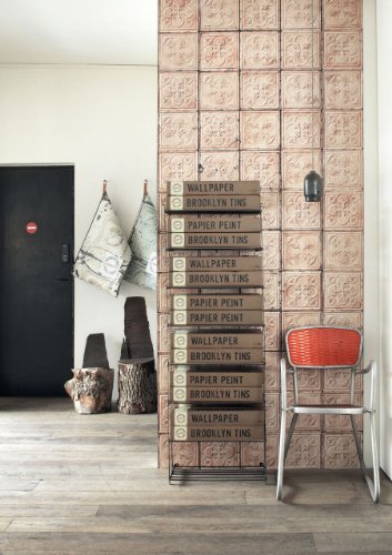 Brooklyn Tins Wallpapers by Merci Tapete, 1.000 x 48,7 cm, Pink, 1 Rolle - 2