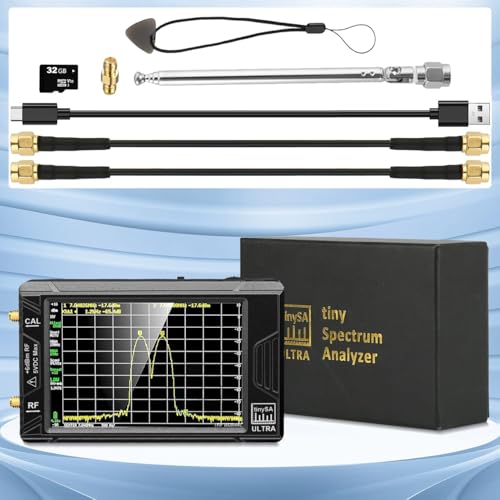 Tinysa Ultra Spectrum Analyzer, 4" HD Touch Screen 100k-5.3GHz Handheld High Frequency Analyzer, RF Signal Generator, Supports 32Gb Card, RBW 200kHz to 800MHz, Support MF/HF/VHF UHF Input