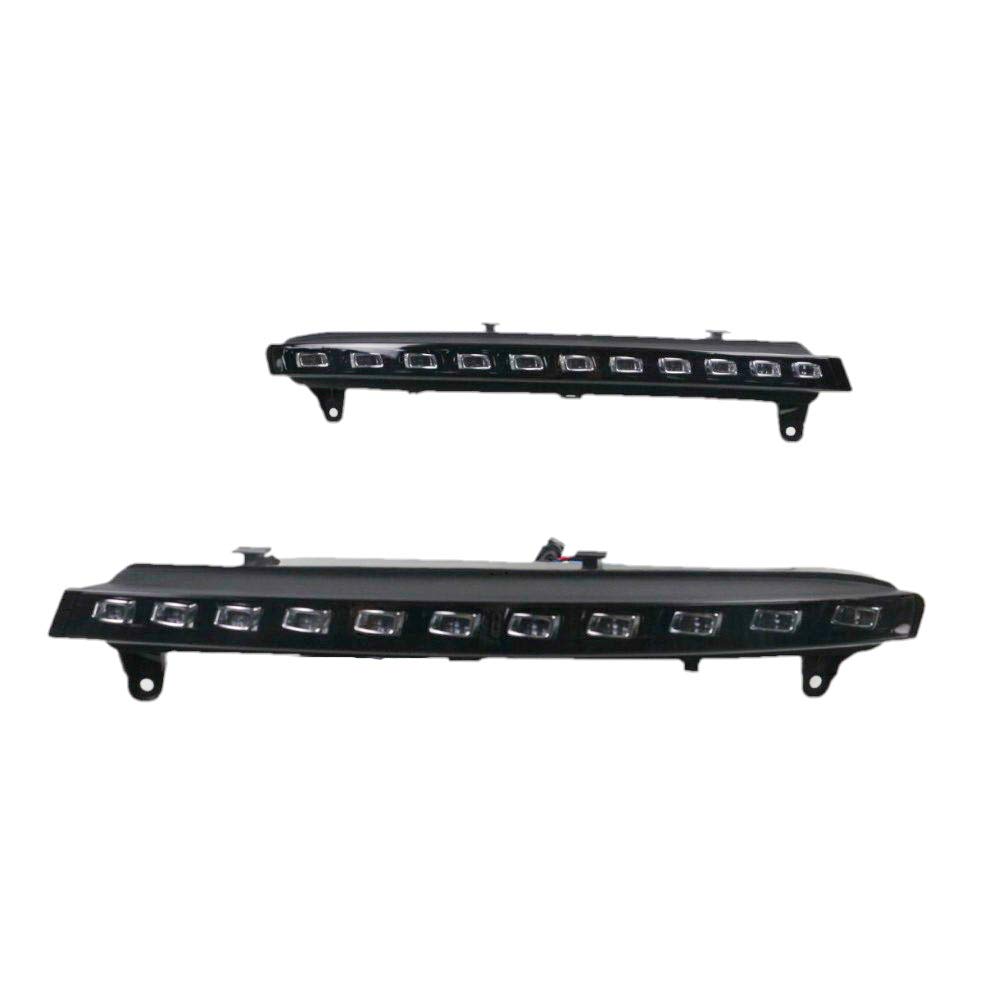 July King LED Scanning Daytime Running Light for Audi Q7 2005-2009, 6000K LED Front Bumper DRL With Streamer Yellow Turn Signals Light