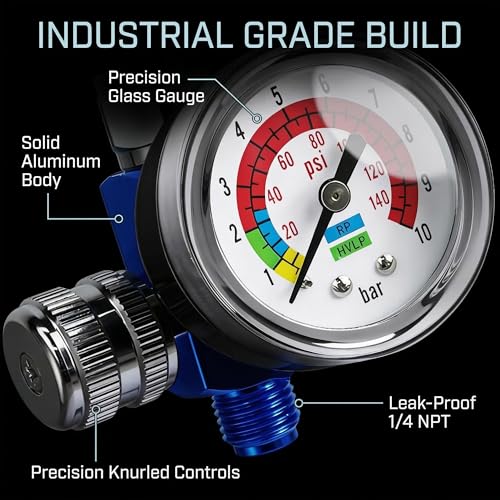 Image of LE LEMATEC Air Compressor Regulator with Pressure Gauge, Accurately Controls Air Flow for Spray Guns & Air Tools (Ar01, 1 /4 Universal)