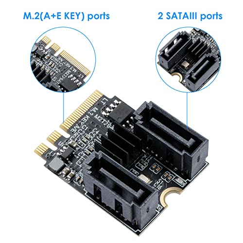 Image of M.2(A+E Key) to 2 Ports SATA3.0 6G Multiplier Free Driver