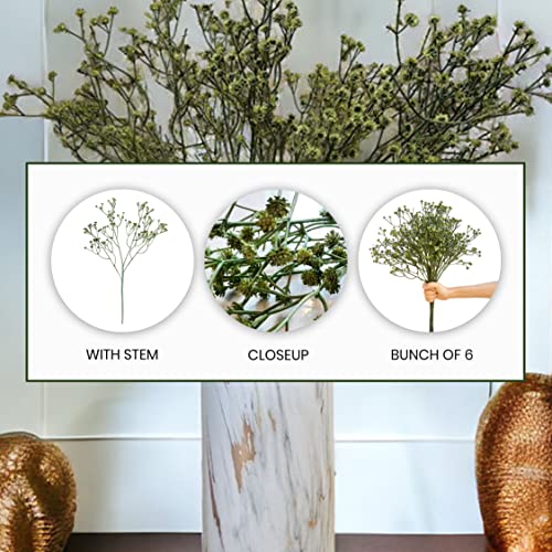 Image of Art Street Babys Breath Green Flowers |Artificial Gypsophila Bouquets Flowers| Faux Flowers for Vases Decoration, Items for Living Room (Set of 6)