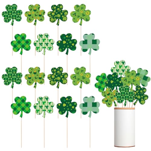 Pics trèfle Saint-Patrick lot de 16 décorations pour célébrer la chance en fête