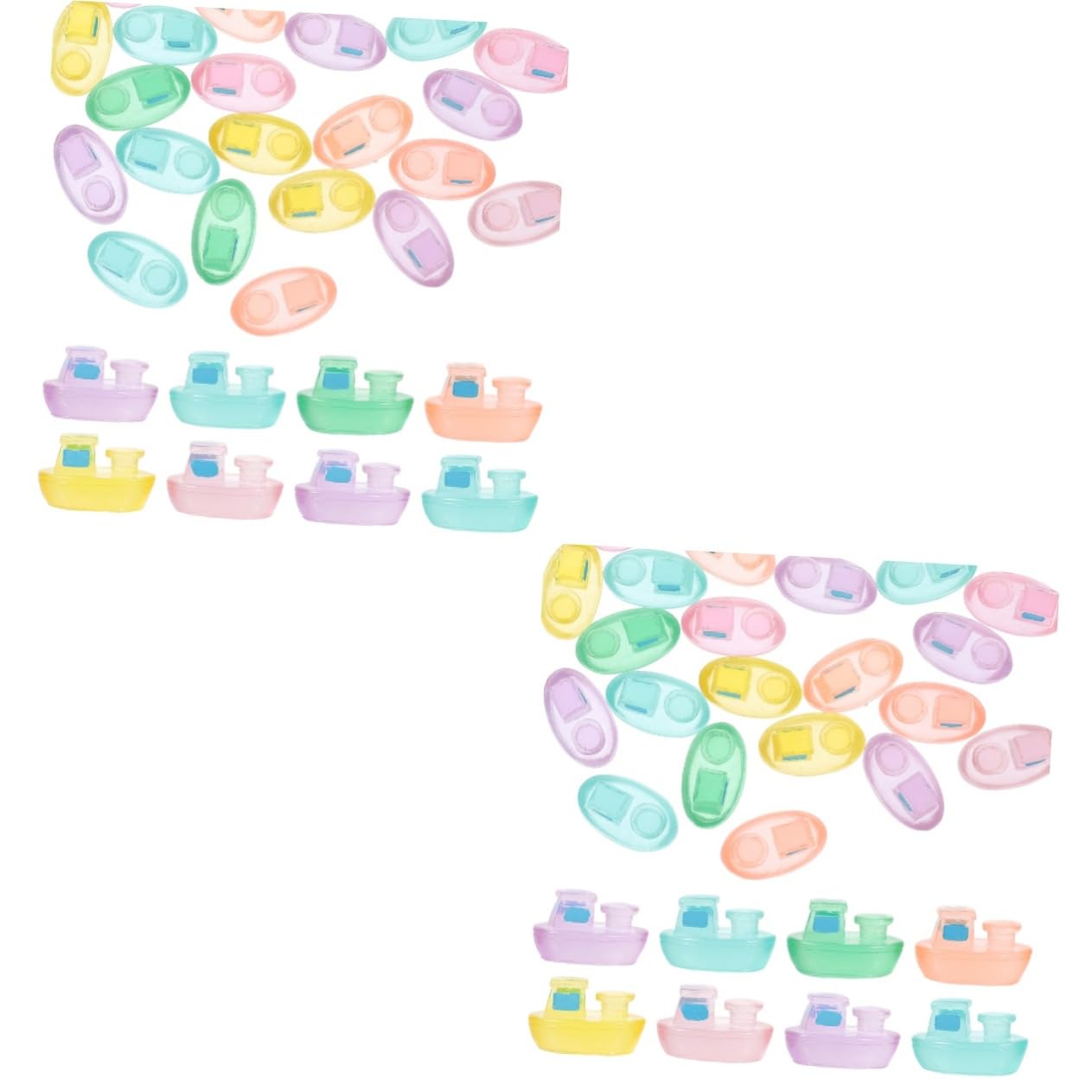 Yardwe 48pcs Glow Dark Mini Cruise Ship Figurines for Unique Landscape Decoration for Aquariums Home Decor and Projects