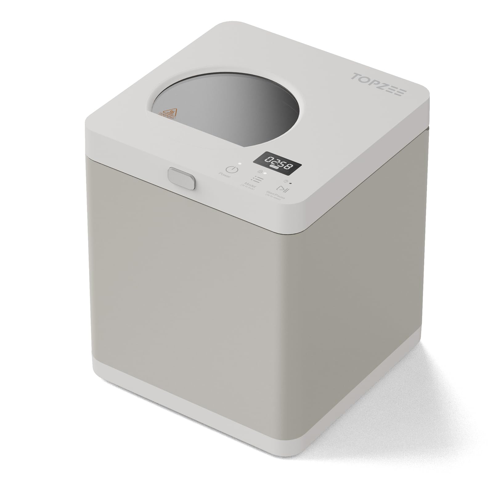 TOPZEE Kitchen Composter-3L Electric Composter for Kitchen Countertop, Compost Bin Outdoor/Indoor Odorless, 4H Fast Compsting, Beige