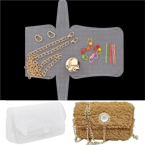 Malla de plástico para bolsas de tejer con ganchillo y accesorios diy 4