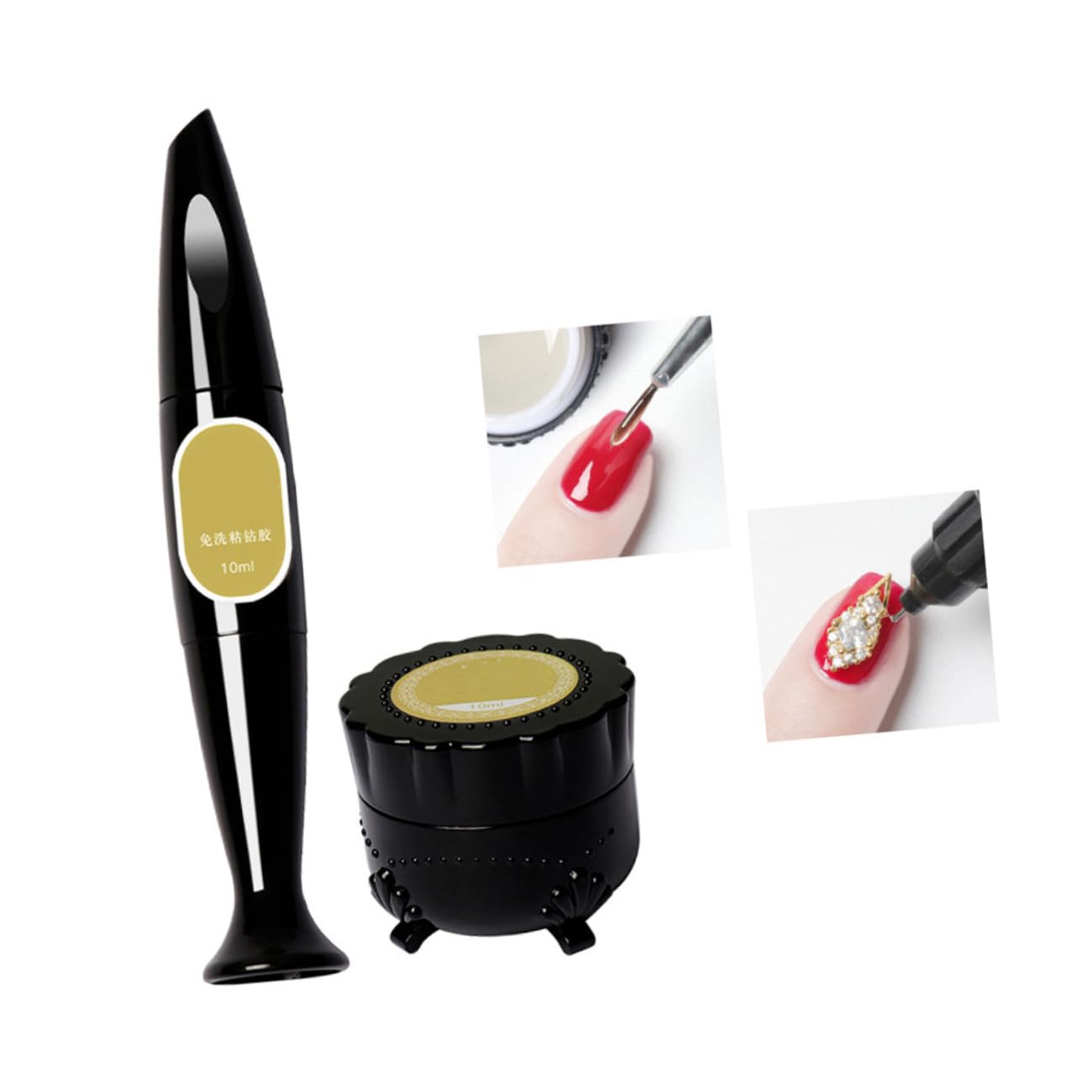 Beaupretty 3juegos Pegamento Para Decoración De Uñas Gel Adhesivo Para Piedras y Juntas Manicura Efecto Fuerte Para Arte De Uñas