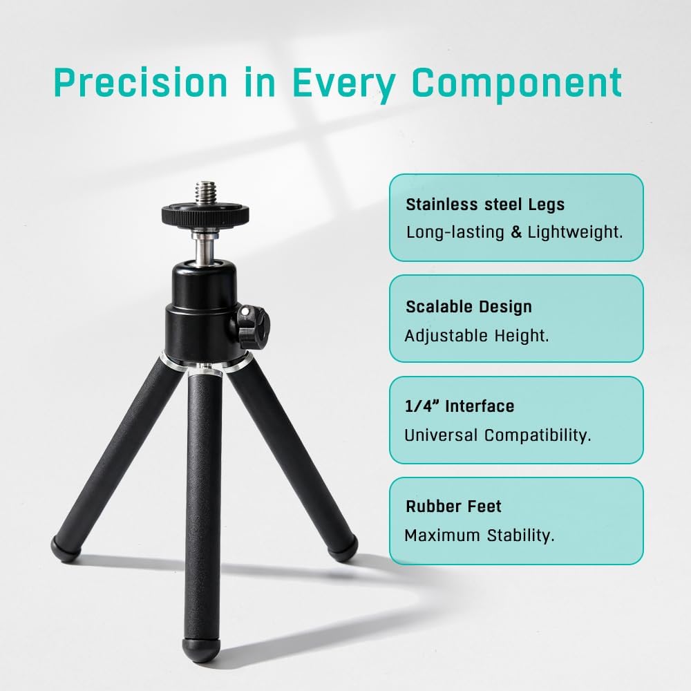 Portable Mini Tripod for Webcam/Camera, Small Desktop Webcam Tripod Stand image 4