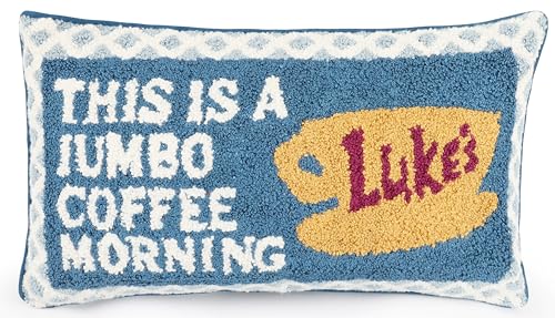 Jay Franco Needlepoint Decorative Pillow 15 Inch Ultra-Soft Stuffed Plushie & Cozy Throw Pillow Official Licensed Product Blue - Gilmore Girls