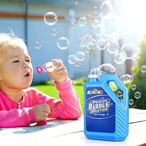 Image of Bubble Solution Refill 70 OZ | Pre-Mix Premium Bubble Refill Solution No Measuring Required | Bubbles for Kids | Bubbles Refills | Bubbles Bulk | Bubble Machine Solution | Kids Easy Grip Bottle