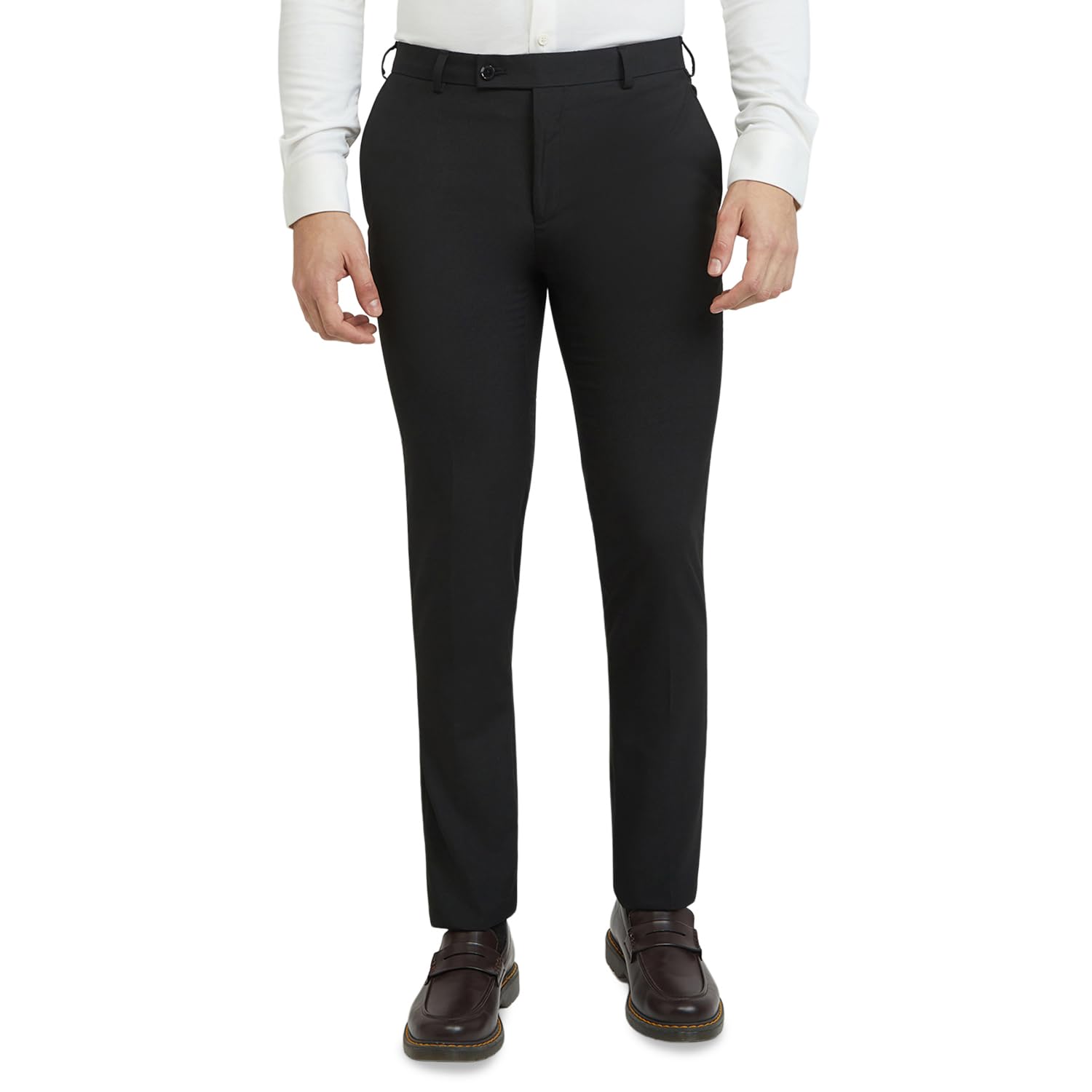 raymond Men Slim Fit Solid Pattern Poly Viscose Blend Flat Front Formal Trouser-picture-21