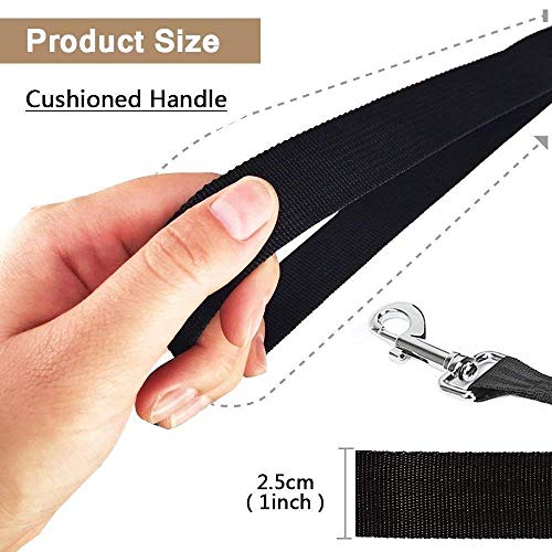 Image of Petlicious & More Nylon Dog Training Lead Dog Leash Long Leash 10 Ft Long Leash for Dogs Walking Leash (1 inch Inch Thick x 10 Ft Long) (Black)